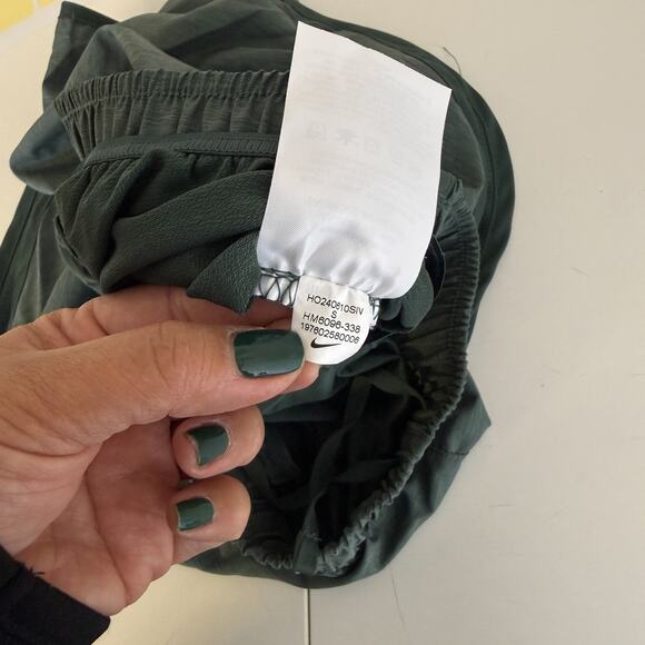 Nike Dri-Fit Womens Brief Lined Running Shorts Green 3” - S - Picture 7 of 9